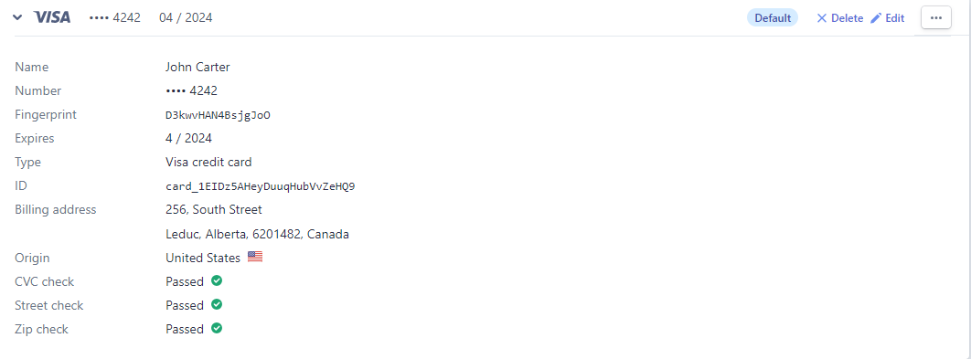 Stripe Customer Details