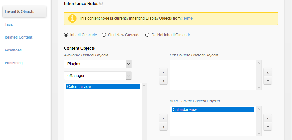 Muracms Layout and Objects Configuration