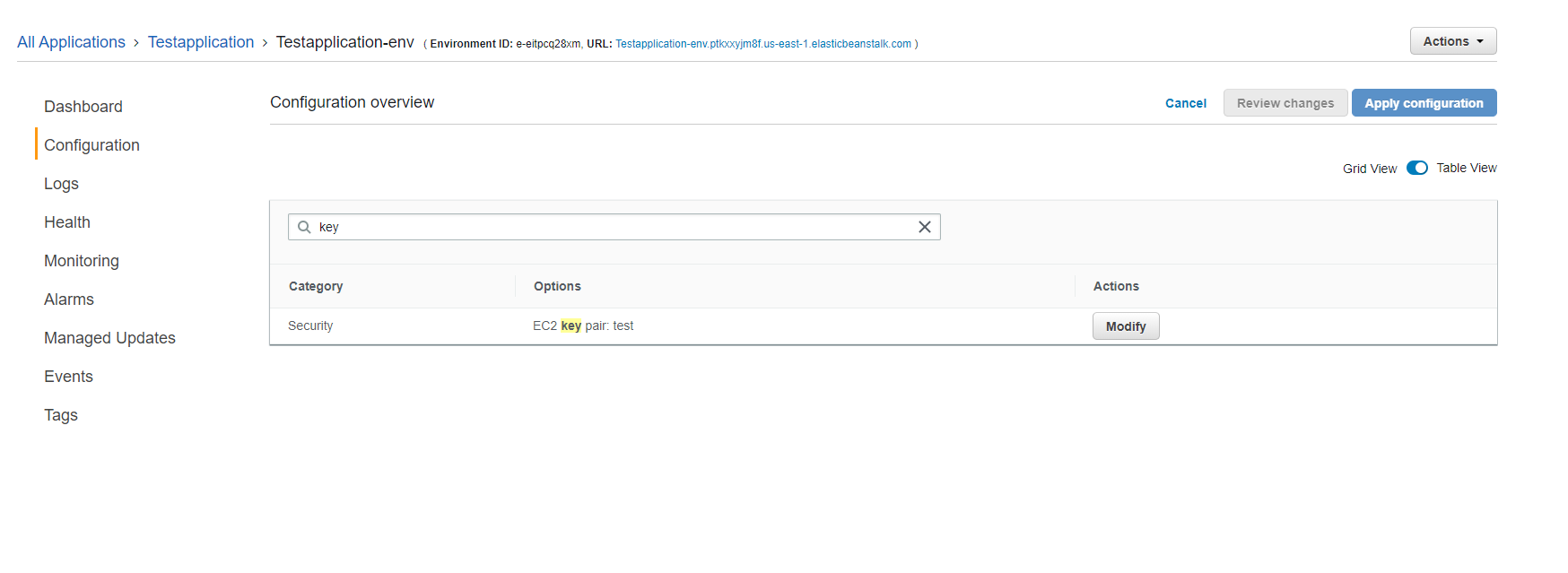 Keypair Config