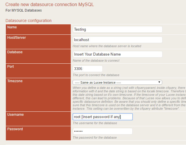 create and update datasource in lucee Lucee Create Update Datasource