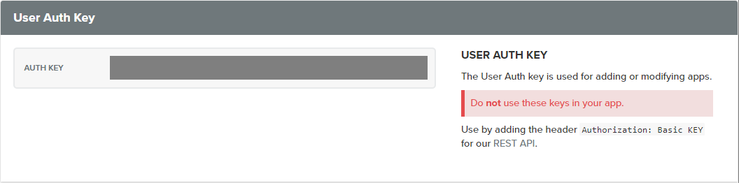 onesignal user auth key Onesignal Userauthkey