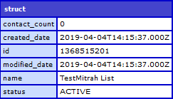 add Contact List response Add Contact List Response