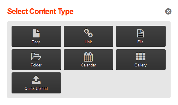 Mura CMS - Select content type Muracms Select Content Type